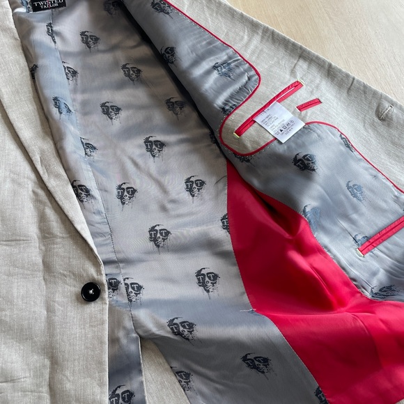 Twisted Tailor Men’s 2 piece suit flat Linen (blazer+shorts) - Picture 6 of 12